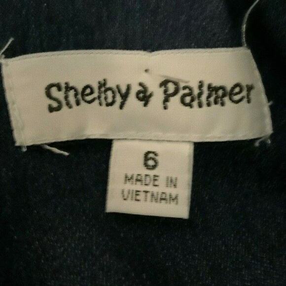 Shelby & Palmer Dress Women Sz 6 Belted Roll Up Sleeve Button Flap Pockets Denim - Picture 7 of 9
